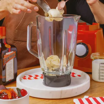 <p>Combine all ingredients in a blender</p>