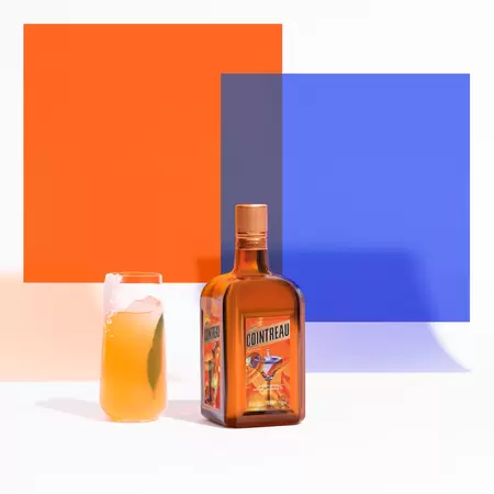 orange birthday margarita with bottle