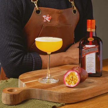 the winter margarita made with passionfruit