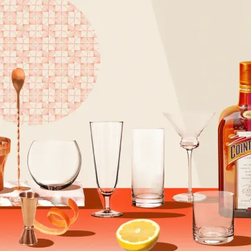 a guide to glassware with cointreau