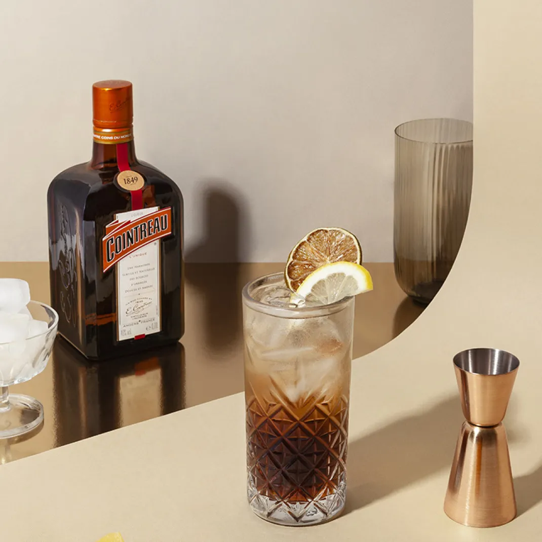 The Long Island Ice Tea Cocktail in a chilled highball glass