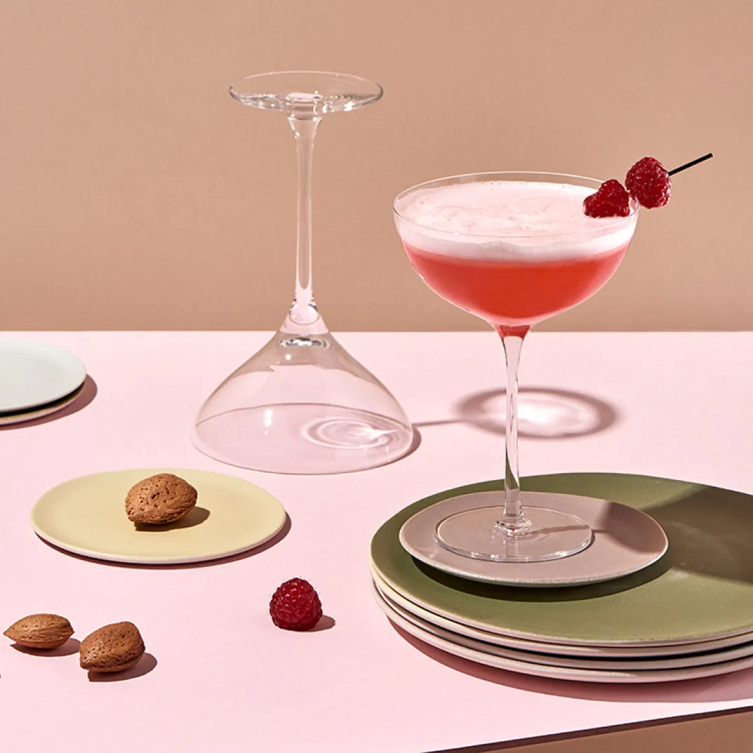 Raspberry Beret Cocktail in a martini glass