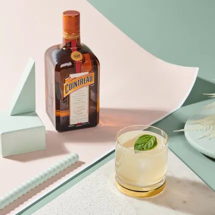 The Garden Basil Margarita with Cointreau Bottle